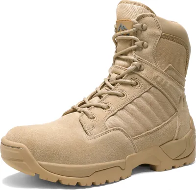 Produktbild von NORTIV 8 Herren Security Tactical Einsatzstiefel Boot Zipper Militär Kampfstiefel Springerstiefel,Farbe: Sand, Größe: 44