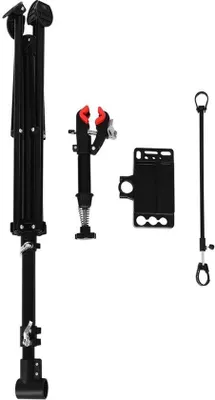 Image de Support de réparation de vélos - Réglable en hauteur et pliable, avec une pince rotative à 360°