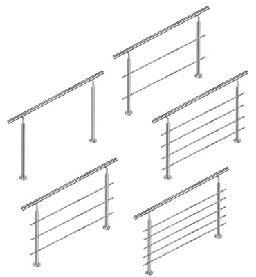Obrázok produktu pre Nerezové zábradlie – zábradlie na schody – 42 mm – 3 priečky – vhodné pre interiéry aj exteriéry – 80 cm