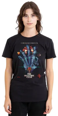 Obrázok produktu pre Tričko s potlačou "Stranger Things Hellfire" pre dámy, čierna farba, veľkosť L