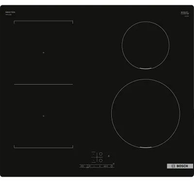 Produktbild von Bosch Serie 4 PWP611BB5E, Schwarz, Integriert, 60 cm, Zonen-Induktionskochfeld, Glaskeramik, 4 Zone(n)