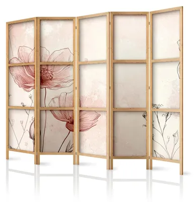 Produktbild von framed concept - Paravent Raumteiler aus Holz 225x172 cm, 5-teilig, einseitig, im orientalischen Stil