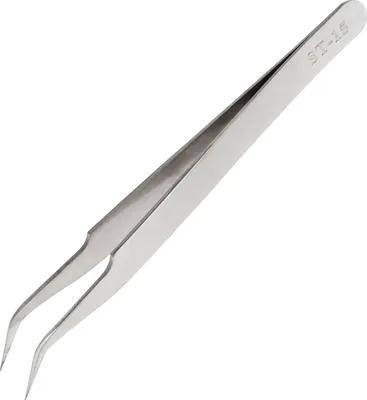 Produktbild von Präzisionspinzette 12,5 cm aus Metall mit feiner Spitze für Modellbau und Bastelarbeiten