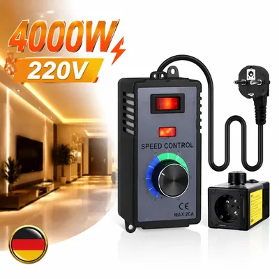 Produktbild von 4000W Drehzahlregler AC 220V einstellbar 230V Spannungsregler SCR Voltregler 10A