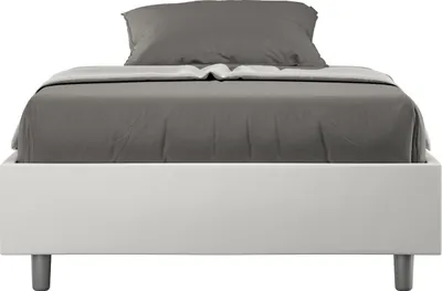 Produktbild von ITYHOME - Gepolstertes Bett mit Bettkasten 120x210 mit Kunstlederbezug Weiß Azelia