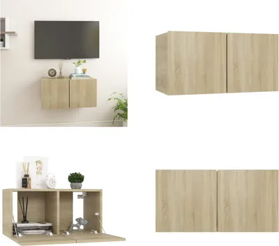 Immagine prodotto di vidaXL Parete TV Sonoma rovere 60x30x30 cm - Mobile TV - Mobili TV - Mobili TV - Mobili TV