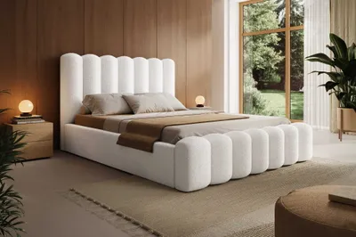 Produktbild von YOURHOUSE24 Polsterbett Amore Doppelbett Bettgestell Lattenrost (Farbe: Quelle 01, Größe 140x200 cm)