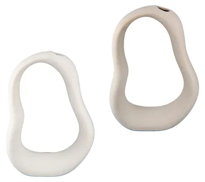 Obrázok produktu pre Gilde Vase, "Organic", porcelán, béžová, biela, dĺžka 4,5 cm, šírka 13 cm, výška 17,5 cm, kód 55310, EAN 4063387553107, 2 kusy (2 kusy v rôznych farbách)