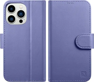 Immagine prodotto di Custodia portafoglio Icarer 2In1 Iphone 14 Pro Max in pelle con patta anti-Rfid viola chiaro (Wmi14220728-Lp)