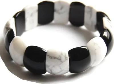 Produktbild von Edelstein-Armband Nail, Magnesit/Onyx, 12 x 18 mm