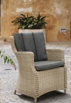 Produktbild von Destiny Gartensessel LUNA 2er Set, Polyrattan + Aluminium, natur meliert