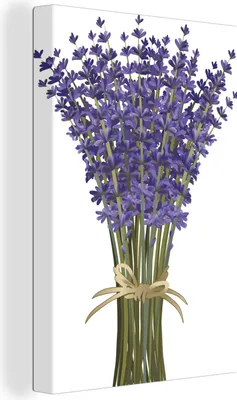 Produktbild von OneMillionCanvasses® - Leinwandbilder - 90x140 cm, Eine Nahaufnahme eines Lavendelbouquets, Wandbilder Kunstdruck Wanddekoration - Foto auf Leinwand - Gemälde auf Holzrahmen - Wandschmucke - Schlafzimmer