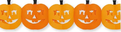 Produktbild von Girlande Halloween Kürbis 4m lang, schwer entflammbar