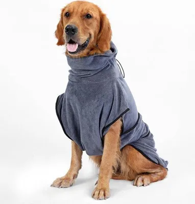 Productafbeelding van Famanu Hondenbadjas - Maat S - Grijs - Badjas voor honden