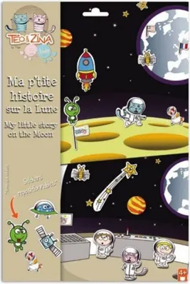 Produktbild von Stickeralbum 40 wiederablösbare Sticker Geschichte auf dem Mond, Papier, mehrfarbig, 21,5 x 32 x 0,5 cm