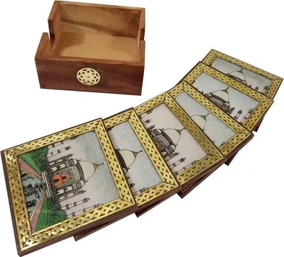 Immagine prodotto di Incrustazioni di pietre preziose - Set da 6 - Taj Mahal (10716A)