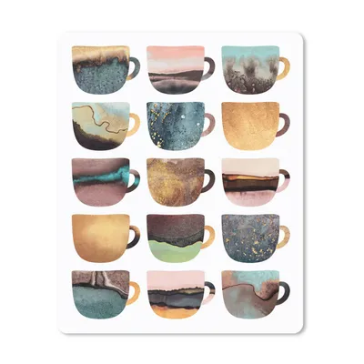 Produktbild von MuchoWow® Mauspad Mousepad Abstrakt - Kaffeetassen - Pastell - Muster 30x40 cm - Mousepads - Maus Mat - Pad - Mausunterlage - Mausmatten