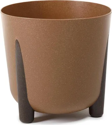 Produktbild von HowHomely Blumentopf Rund 28 cm Höhe, Pflanzkübel mit Beinen, Braun Übertopf für garten balkon