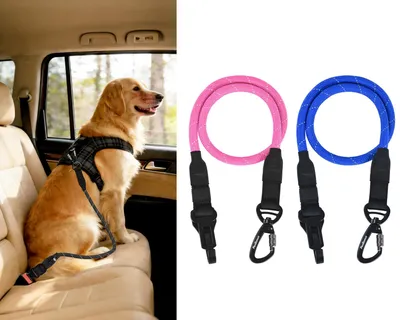Produktbild von Elzusha – Sicherheitsgurt für Hunde im Auto mit Karabinerverschluss – 2 Stück