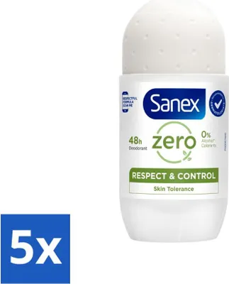 Obrázek produktu pro Sanex Deodorant Roller Zero% Normal Skin 50 ml - hodnotné balení - 5 kusů