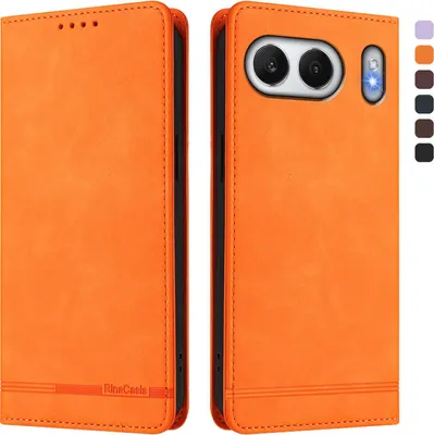 Produktbild von Hülle für OnePlus Nord 4, Retro Kunstleder Ständer Klapphülle mit Kartenfächer und Magnetische Orange
