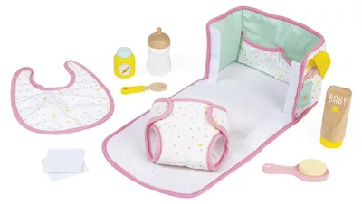 Produktbild von Janod - Puppen Wickeltasche - Spielset für Babypuppen - Mit Zubehör