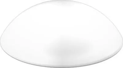 A white, dome-shaped object on a white background.