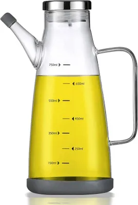 Image de Distributeur d'huile d'olive en verre, capacité de 750 ml, pour la cuisine et le barbecue