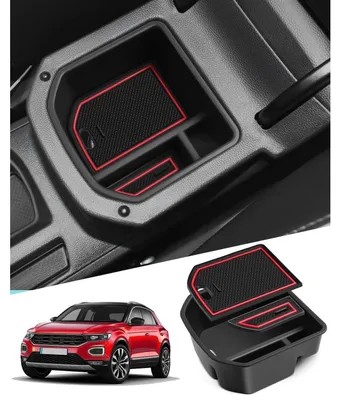 Produktbild von Aufbewahrungsbox Mittelkonsole Rot für VW T-Roc 2018-2025 ABS