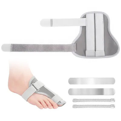Produktbild von Zehenschiene Großzeh links, Fußorthese mit 2 Verstärkungsstäben, verstellbarer Klettverschluss, für Zehenfraktur, Verstauchung, Hallux Valgus & Reha