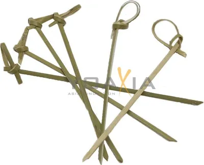 Produktbild von [ 100 Stück ] Bambus Spieße 10cm BAMBOO STICK  aus unbehandeltem Bambus ideal für Snacks, Cocktail, Spießchen
