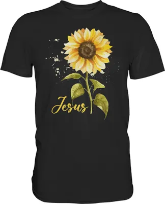 Produktbild von Jesus Sonnenblumen T-Shirt Christlicher Gärtner Geschenk Garten – Black / 3XL