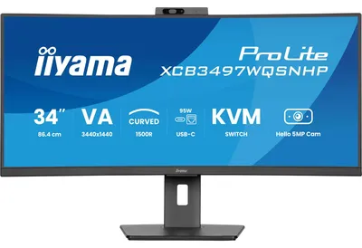 Obrázok produktu pre iiyama ProLite XCB3497WQSNPH-B1, 86,4 cm (34"), 3440 x 1440 px, UltraWide Quad HD, LED, 0,4 ms, Čierna