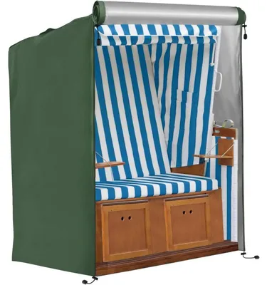 Produktbild von Strandkorb Schutzhülle Winterfest 420D Oxford 135x105x175/140cm Grün Wasserdicht Reißfest UV Beständig Winddicht