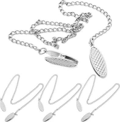 Produktbild von Serviettenkette mit Clips aus Edelstahl für Erwachsene und Senioren, 4-teilig