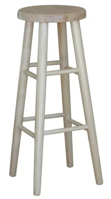 Produktbild von Barhocker aus Buchenholz 82 cm – Massiv Holzstuhl für Gastro Restaurant Bistro – Neu - Unbehandelt