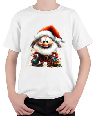 Produktbild von Weihnachtsmann Cartoon niedlich Weihnachtsgeschenk lustig Retro Kinder T-Shirt, Weiß, 104