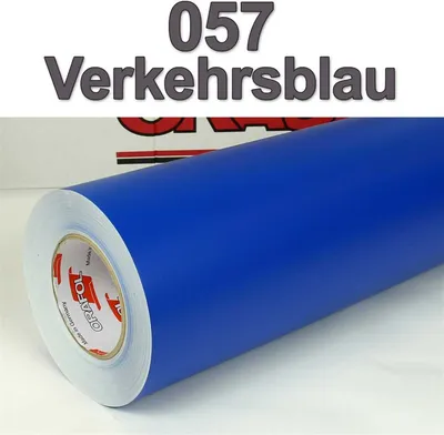 Produktbild von (6,95€/m²) Oracal® Möbelfolie 057 Verkehrsblau Matt 31,5 cm Breite Laufmeterware selbstklebende Folie Plotterfolie Klebe Folie Oracal 631 matte Küchenfolie