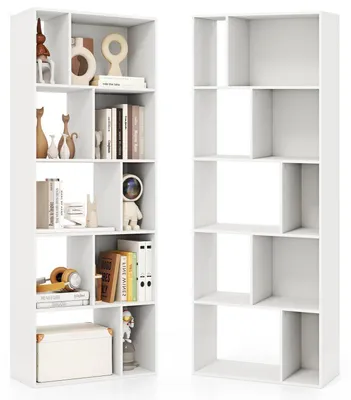 Produktbild von Bücherregal 10 Fächer 5-stufig Weiß 60x25x159,5 cm MDF