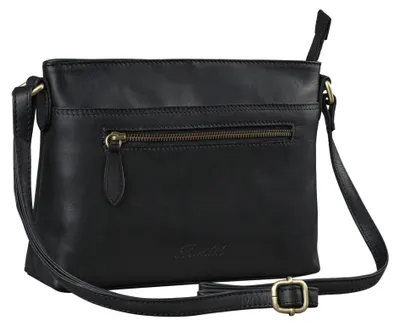 Produktbild von Benthill Damen Handtasche aus Echt-Leder - Schultertasche aus Rindsleder - Tasche mit Reißverschluss - Vintage Ledertasche / Umhängetasche