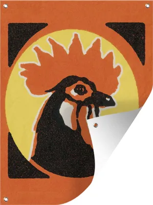 Obrázek produktu pro MuchoWow® Zahradní plakáty - Abstraktní ilustrace hlavy kohouta - 40x30 cm - Zahradní dekorace