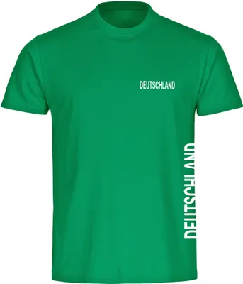 Produktbild von multifanshop Kinder T-Shirt - Deutschland - Brust & Seite, grün, Größe 176