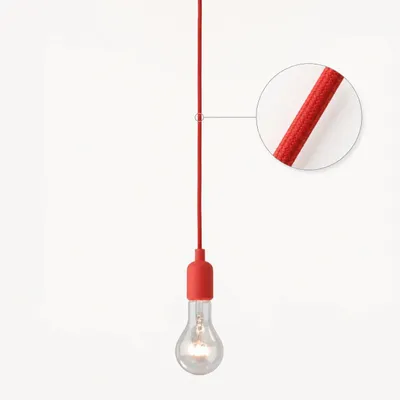 Produktbild von Sompex Pendelfassung E27 Colore Rot – Lampenfassung mit Textilkabel (160 cm)
