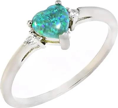 Produktbild von Ring Silber Glare779 mit synthetischem Opal und Zirkonia Ringgröße 64