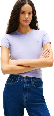Produktbild von Tommy Jeans Tjw 2er-Pack C-Neck Tee DW0DW21366 T-Shirt S/S, Multi (Ecru/Pervinca Pulver), XXS Damen, Multi (Ecru/Immergrünpulver), XX-Small