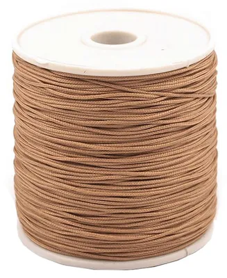 Produktbild von 90m Polyesterschnur 0,5/1mm geflochten Schmuckkordel Schmuckschnur Variantenwahl, Größe:1mm, Farbe:beige