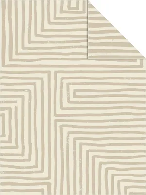 Produktbild von Wohndecke - Beige - Weiß - 70 x 100 cm - Mischgewebe - geometrisches Muster