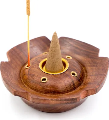 Produktbild von Räucherkegelhalter aus Sheesham-Holz (Lotus)