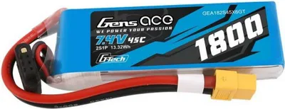 Image de Gensace G-Tech Lipo 1800Mah 7.4V 45C 2S1P Xt60 Battery