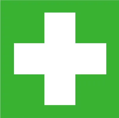 Produktbild von Erste Hilfe Symbolschild Rettungszeichen ISO Folie selbstklebend 100x100mm orig. ANDRIS®